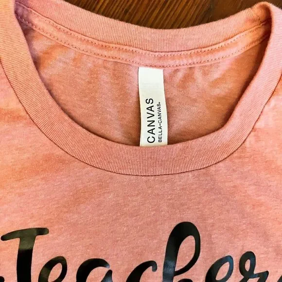 NEW Canvas "Teacher Off Duty" XL T-Shirt ShortโSleeved Black & PinkโNEW - Picture 4 of 10